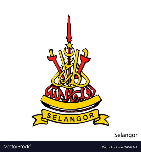 Coat arms selangor is a malaysian region Vector Image