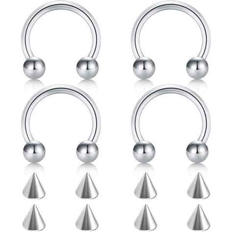 Piercing Nez Acier Inoxydable Percing Levre Femme Anneau 16G 1 2Mm