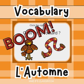 Core French Vocabulary Boom Cards L Automne Fall Themed Tpt