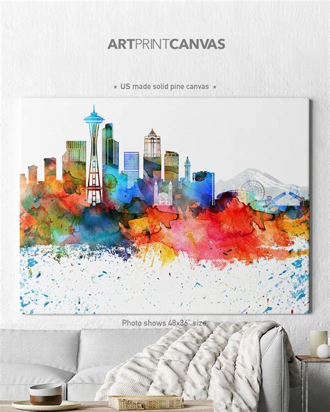 Seattle Canvas Print, Seattle Skyline Canvas Art, Seattle Canvas Art ...