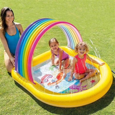 Piscina Inflável Infantil Jatos Arco Iris 84 Litros Intex Leroy