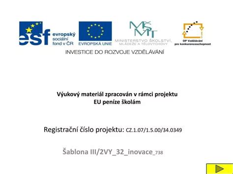 PPT Výukový materiál zpracován v rámci projektu EU peníze školám