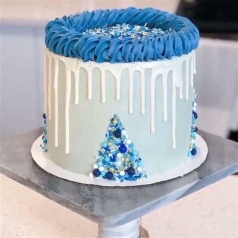 Enthralling Stored Cake Decor Tutorials Contact Us Today Blue Drip Cake Drip Cakes Simple