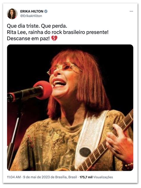 Pol Ticos De Esquerda E Direita Lamentam Morte De Rita Lee