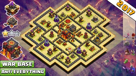 Anti 1 And 2 Star Th10 War Base 2017 ♦ New Th10 War Base With Gear Up Archer Tower And Double Cannon