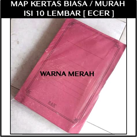 Map Kertas Folio Murah Stop Map Biasa Merah Per 10 Lembar Lazada