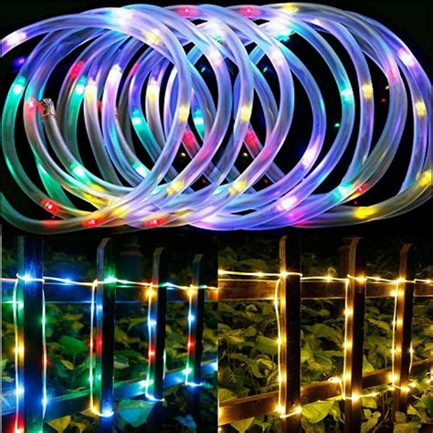 Solar Powerd 100LED Strip Rope Lights Fairy String Light Xmas Outdoor