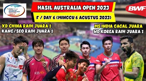 Hasil Lengkap Australian Open 2023 Hari Ini Day6 Final XD China Raih