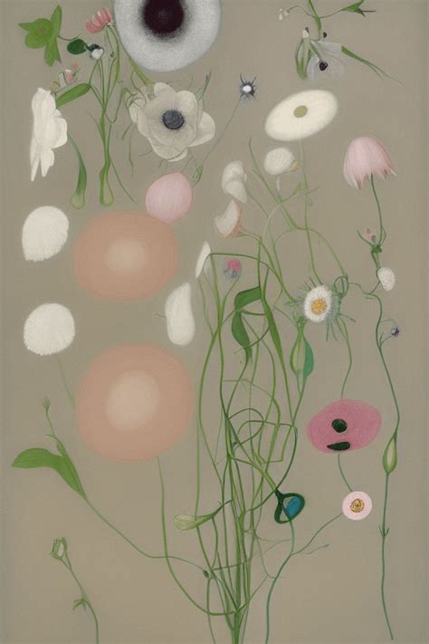 Hilma Af Klint Beautiful Flowers In A Field · Creative Fabrica