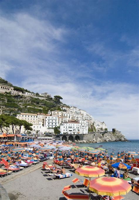 Amalfi, southern Italy, beach. Amalfi s beach, Italy: people at sun ...