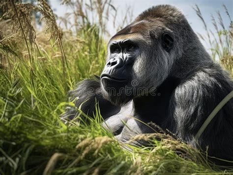 Ilustração Do Conceito De Vida Selvagem Do Silverback Gorilla Gerado