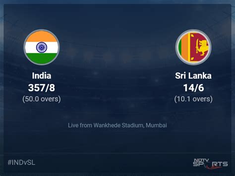 India vs Sri Lanka live score over Match 33 ODI 6 10 updates | Cricket News