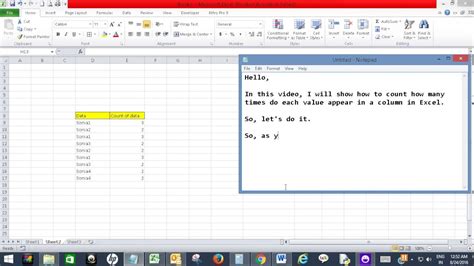 Count How Many Times Do Each Value Appear In A Column In Excel Youtube