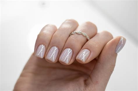 Premium Photo Beautiful Nude Manicure Nail Design Manicure With Gel Polish