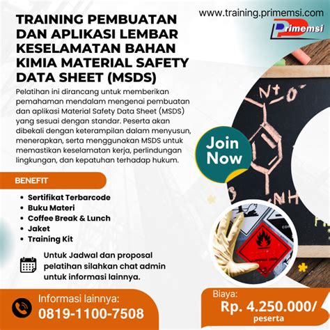 Training Pembuatan Dan Aplikasi Lembar Keselamatan Bahan Kimia Material