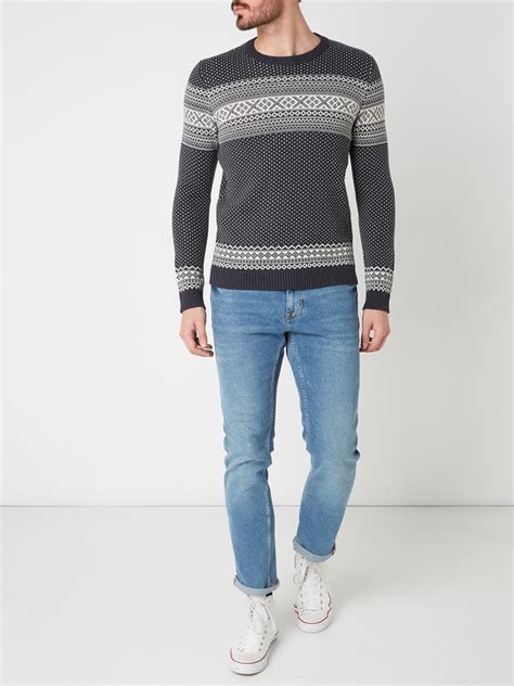 Selected Homme Pullover Mit Norweger Dessin Marine Online Kaufen