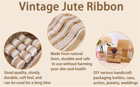 Juteband Mit Spitze 8 Rollen Juteband Natur Geschenkband Jute Mit 2