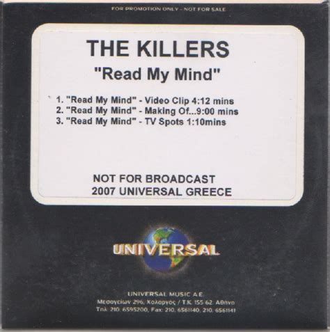 The Killers Read My Mind Dvdr Discogs