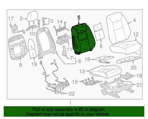 2020 2022 Cadillac Xt5 Front Passenger Side Seat Back Pad 84718408