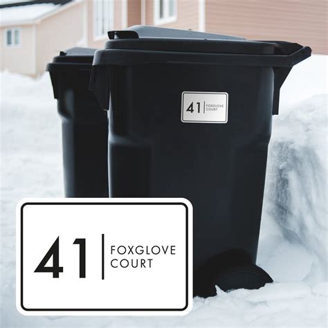 4x Modern Wheelie Bin Number Stickers Trash Garbage Can - Etsy