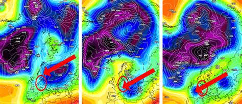 Wetter Displacement des Polarwirbels über Europa