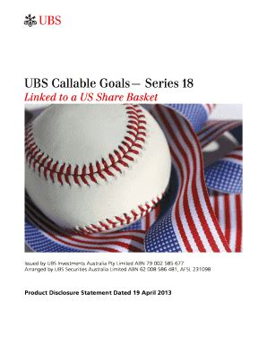 Fillable Online Ubs Callable Goals Series Pds Final Doc Fax Email