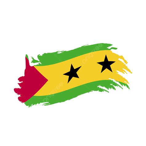 Sao Tome And Principe Flag With Waving Brush Stroke Clipart Hd Images