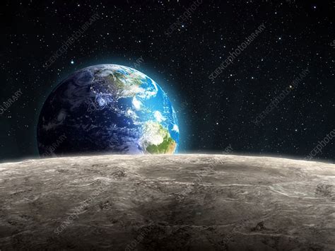 Earthrise from the Moon, artwork - Stock Image - F005/5957 - Science Photo Library