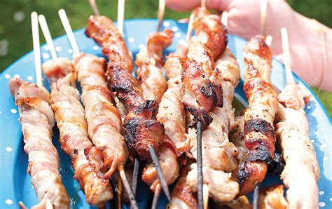 Brochettes De Veau Au Lard Recette Brochette Cuisine Grillades