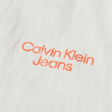 Calvin Klein Stacked Logo Windbreaker Eggshell End