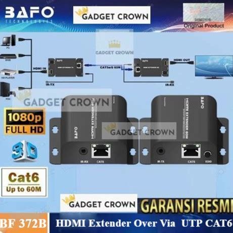 Jual HDMI EXTENDER Over Cat6 LAN Cable 60 Meter BAFO BF 372 BF 372B