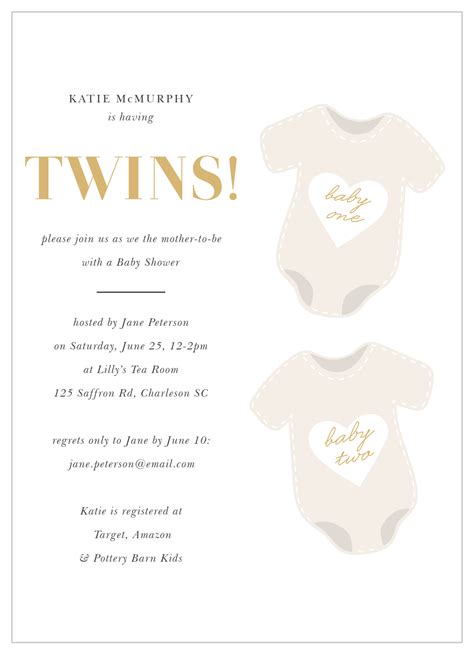 Baby Shower Invitation Wording for Twins