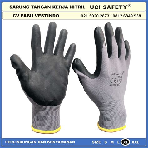 Safety Gloves Proyek Bengkel Hitam Black Sarung Tangan Teknik Mesin