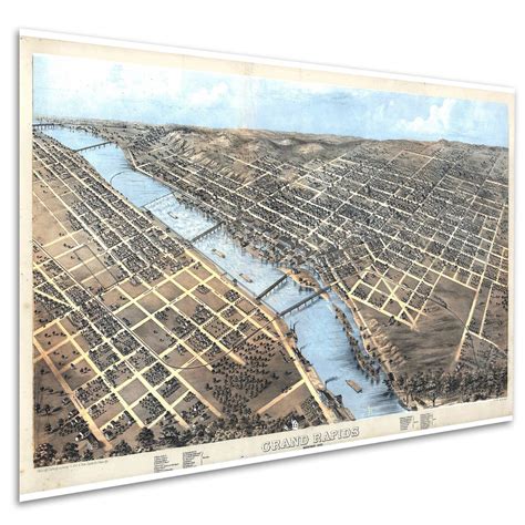 Map Of Grand Rapids Michigan Antique Map Historical Etsy