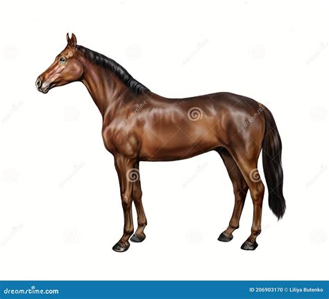 Equus Ferus Caballus - Fjord Horse - Side View - Flat Vector ...