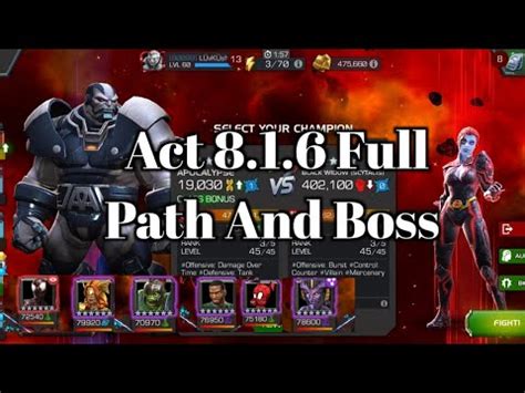 Mcoc Act 8 1 6 Easy Path Black Widow SCYTALIS Boss Mcoc Act 8 1