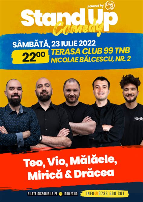 Bilete Stand Up La Club Tnb Terasa Cu Teo Vio Malaele Mirica