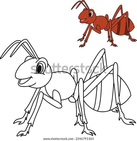 Cartoon Ant Kids Coloring Book Insect Stock Vector (Royalty Free ...