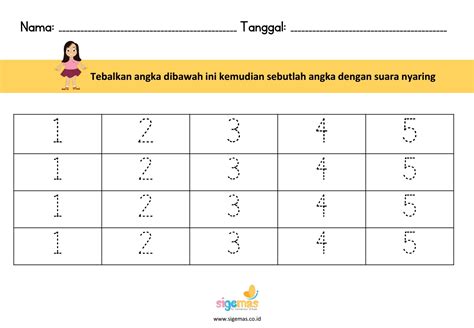 Menebalkan Angka Untuk Paud Kurikulum Merdeka