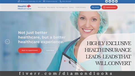 Generate Exclusive Health Insurance Leads Landing Page Website Sales