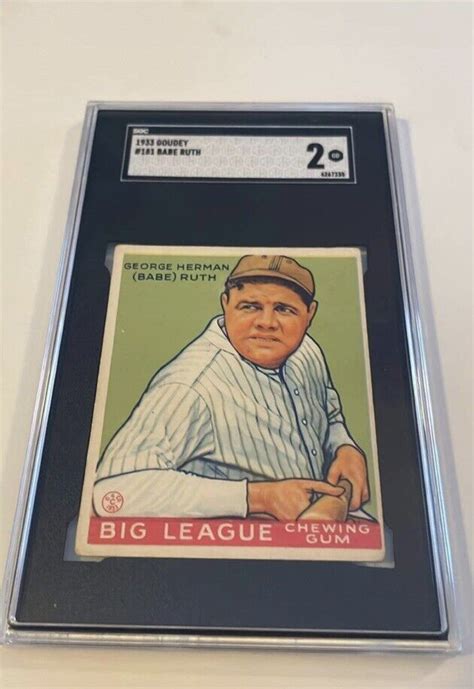 1933 Goudey Babe Ruth 181 SGC 2 ULTIMATE EYE APPEAL EBay