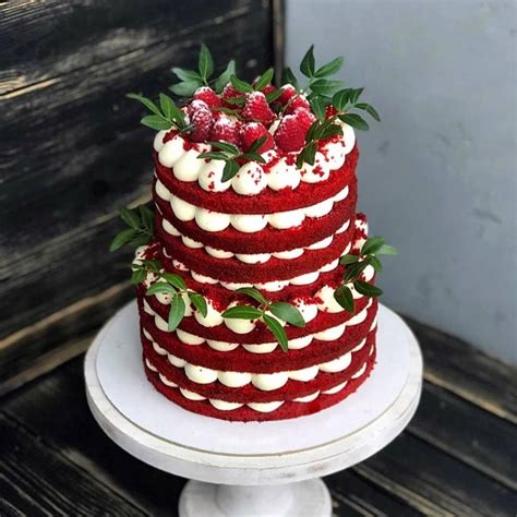 Secrets To A Perfect Cake 🍰 On Instagram “red Velvet Decorated With Raspberries And Leaves