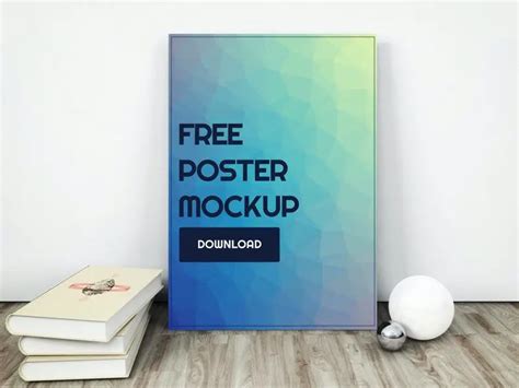 Mockup of a Standing Poster with Books Free Download | Resource Boy