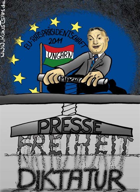 Ungarn, EU und Viktor Orban - Karikatur