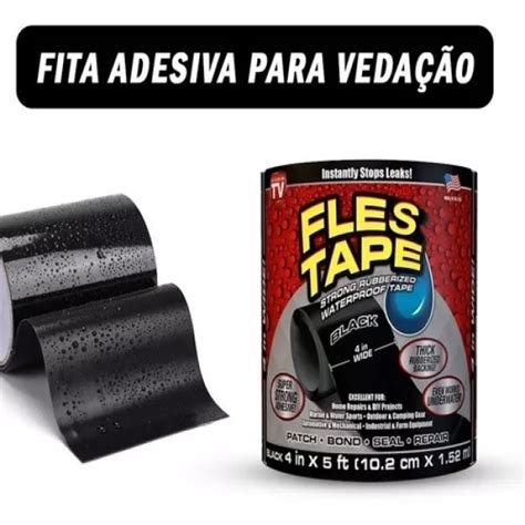 Super Fita Adesiva Para Reparos Flex Tape Veda Ate Lugares Molhados