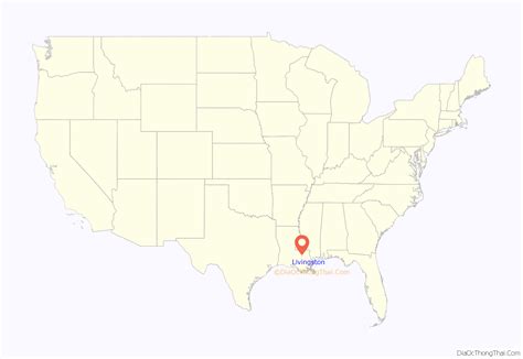 Map of Livingston town, Louisiana - Thong Thai Real