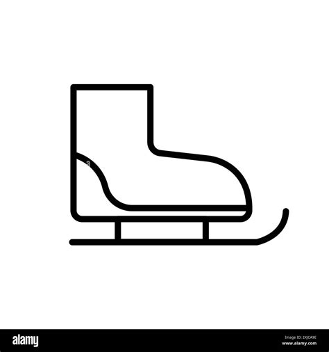 Ice Skates Icon Flat Set In Black And White Color Outline Vector Stock