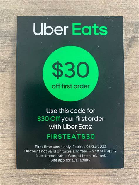 [Uber Eats] $30 OFF first order + FREE delivery for 30 Days (First time