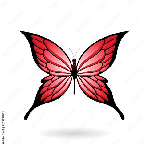 Red Butterfly With Spiky Wings Illustration Stock Vector | Adobe Stock