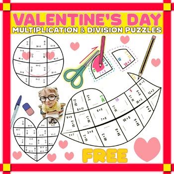 Valentine S Day Multiplication Division Math Center Activity Craft